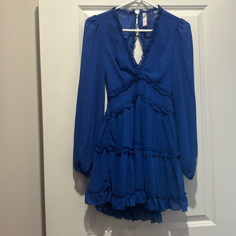 Blue ruffle dress
